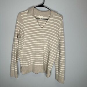 Cyrus striped pullover sweater top women’s small neural tones